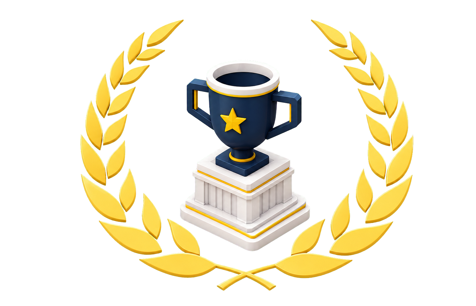 Award-Winning Platform golden laurel credential emblem