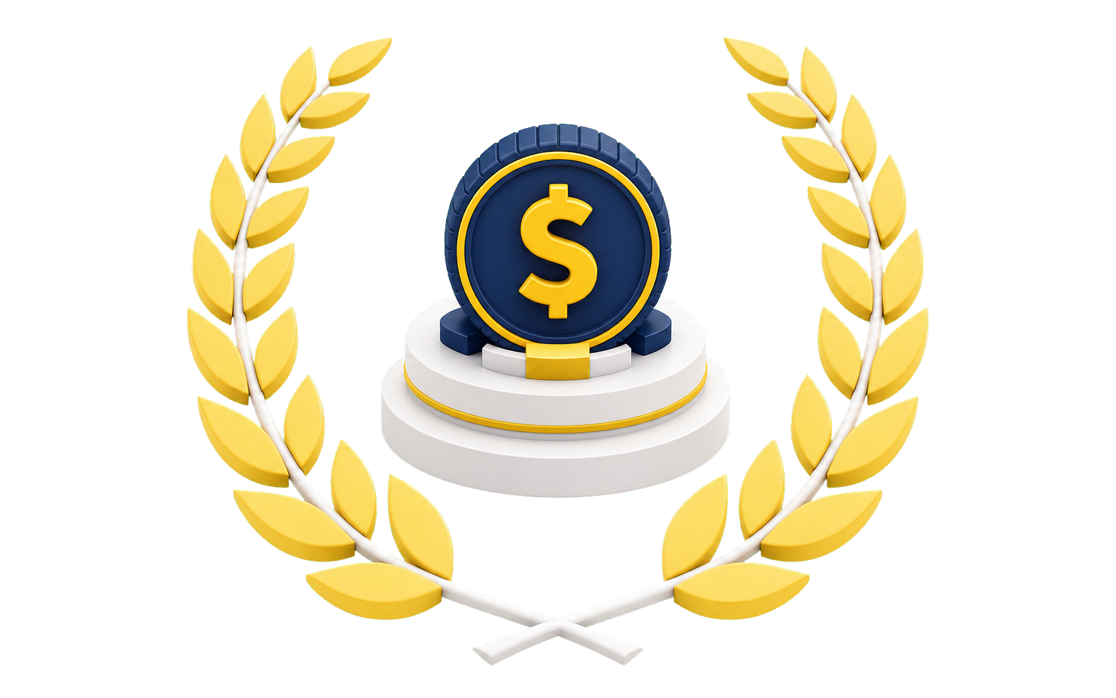 Low Spreads golden laurel credential emblem