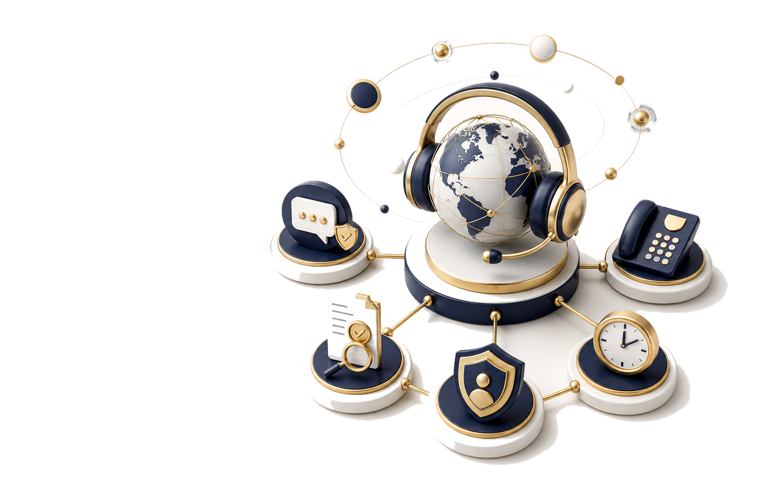 Security, service, and global support illustration